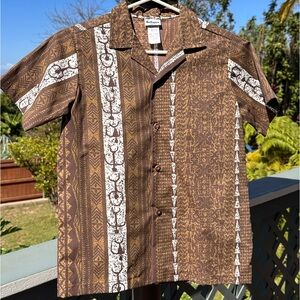 K2. One Papaya Boys 12 Aloha Button Up Short Sleeve Hawaiian Shirt